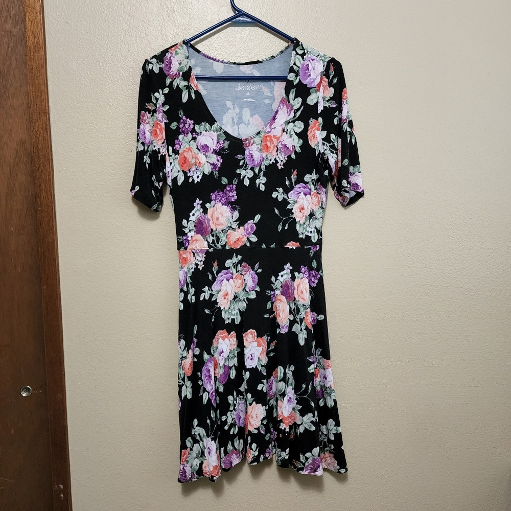 Floral 3/4 Skater Dress